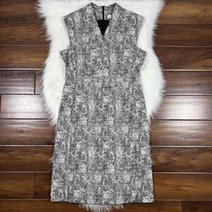 MM. Lafleur Women's Size‎ 6 Black White Crackle Sleeveless The Aditi Dress
